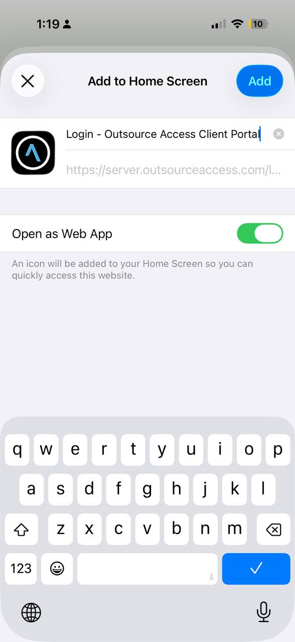 Name and tap Add
